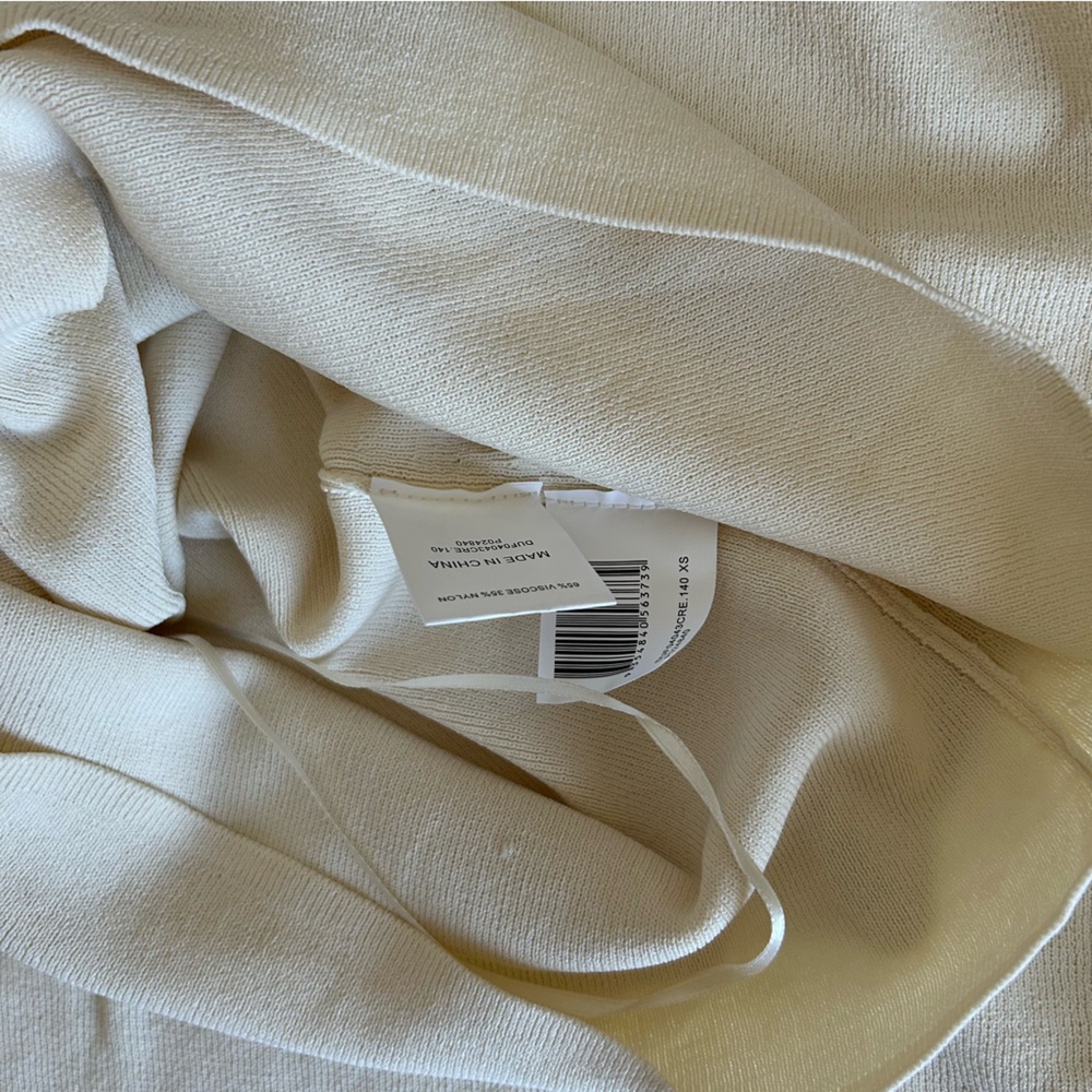 NWT DISSH Lane Cream Marle Asym Knit Top One Shoulder Causal Stretchy Beige - Picture 9 of 9